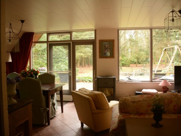 Salle de sejour, avec cheminee a bois